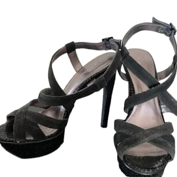 CALVIN KLEIN black suede heels - Picture 5 of 6